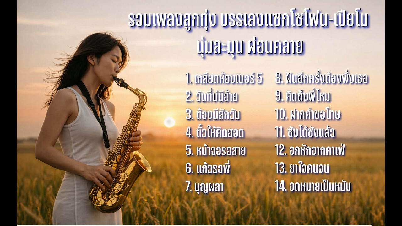 เพลงลูกทุ่งบรรเลงแซกโซโฟน อบอุ่น ฟังสบาย