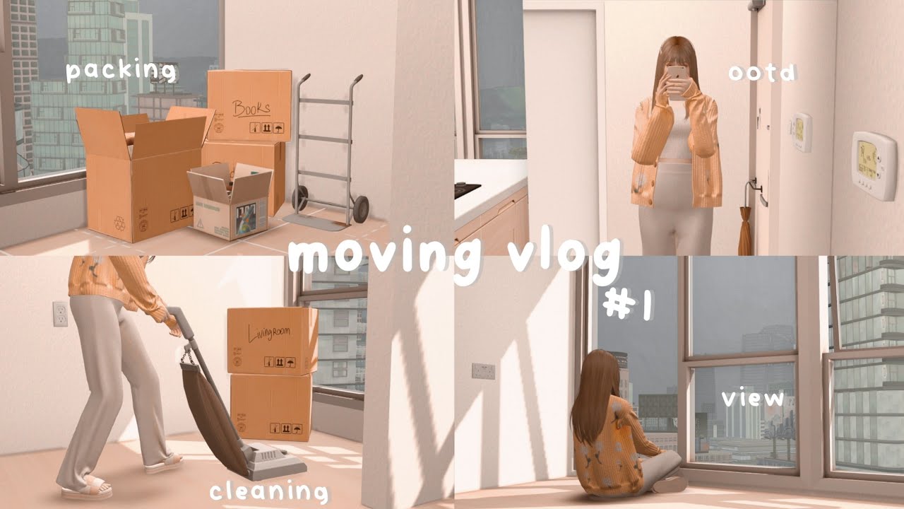 RUS) moving vlog pt. 1: packing stuff, empty apartment tour, cleaning | emily #1 — the sims 4