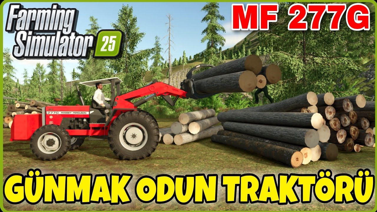 YENİ ODUN TRAKTÖRÜMÜZ MASSEY FERGUSON 277G GÜNMAK İLE FABRİKA İÇİN KERESTELİK KÜTÜK TAŞIDIK ● FS25
