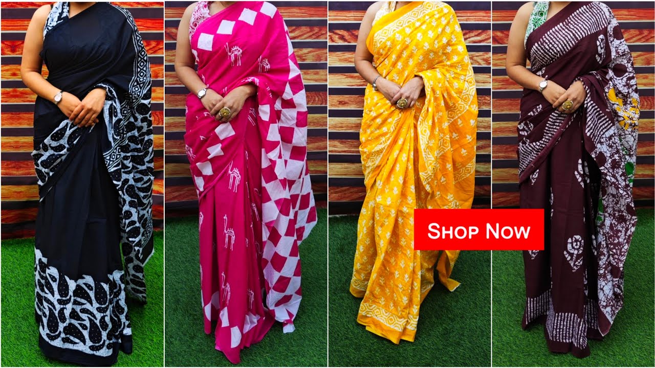 Stay Cool and Stylish : Summer Wear Soft Cotton Mulmul Saree #shopnow