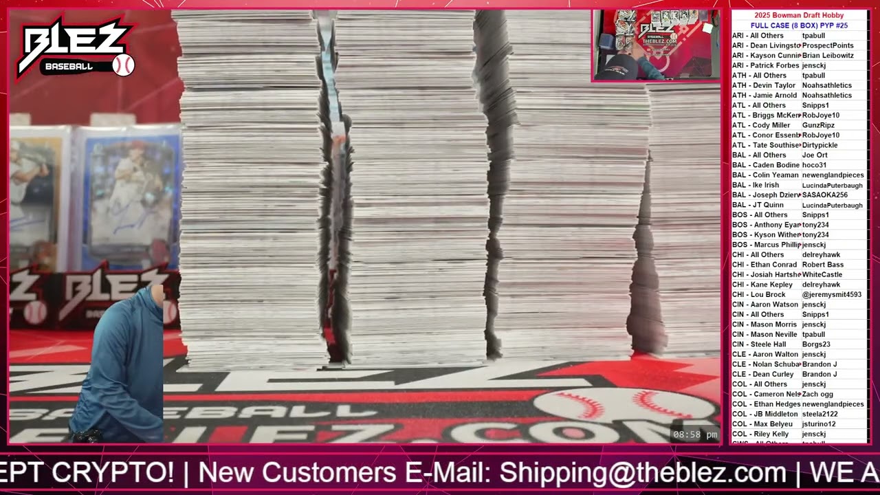 2025 Bowman Draft Hobby FULL CASE BREAK Pick Your Player #25