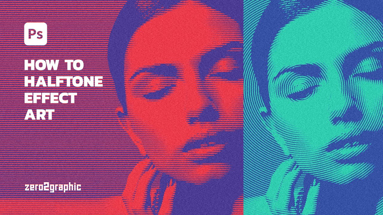 How to Create Halftone Effect Art (Filter Effect) in Adobe Photoshop