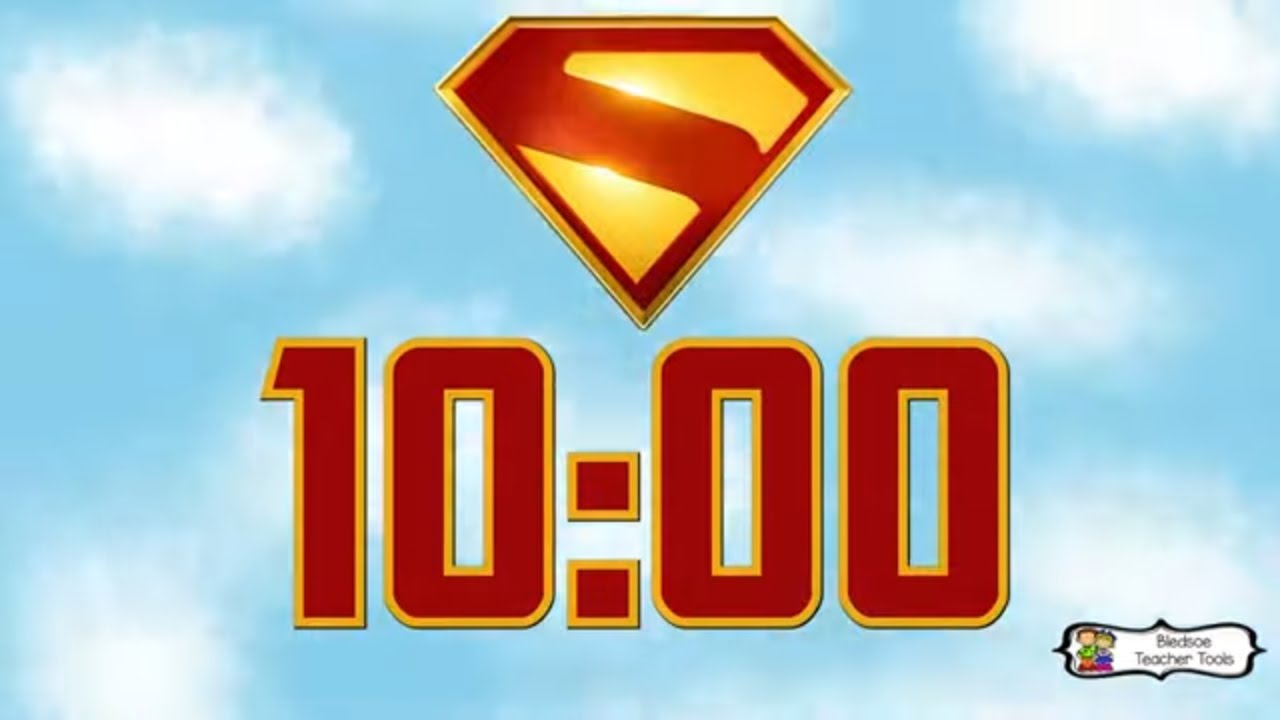 10 Minute Timer | Flying Superman Logo Visual Countdown | No Ads