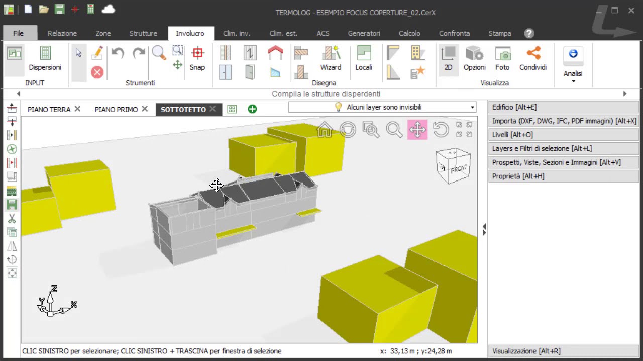 Come si modellano le coperture con l'input grafico di TERMOLOG