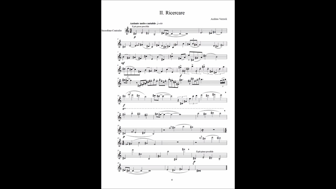 A.Vezzoli: sonata per sassofono contralto solo. Esegue Isabella Stabio