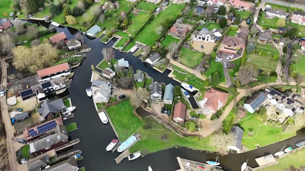 A Birds Eye view of horning and Crabbetts marsh near Wroxham Norfolk U.K. #drone #norfolkbroads