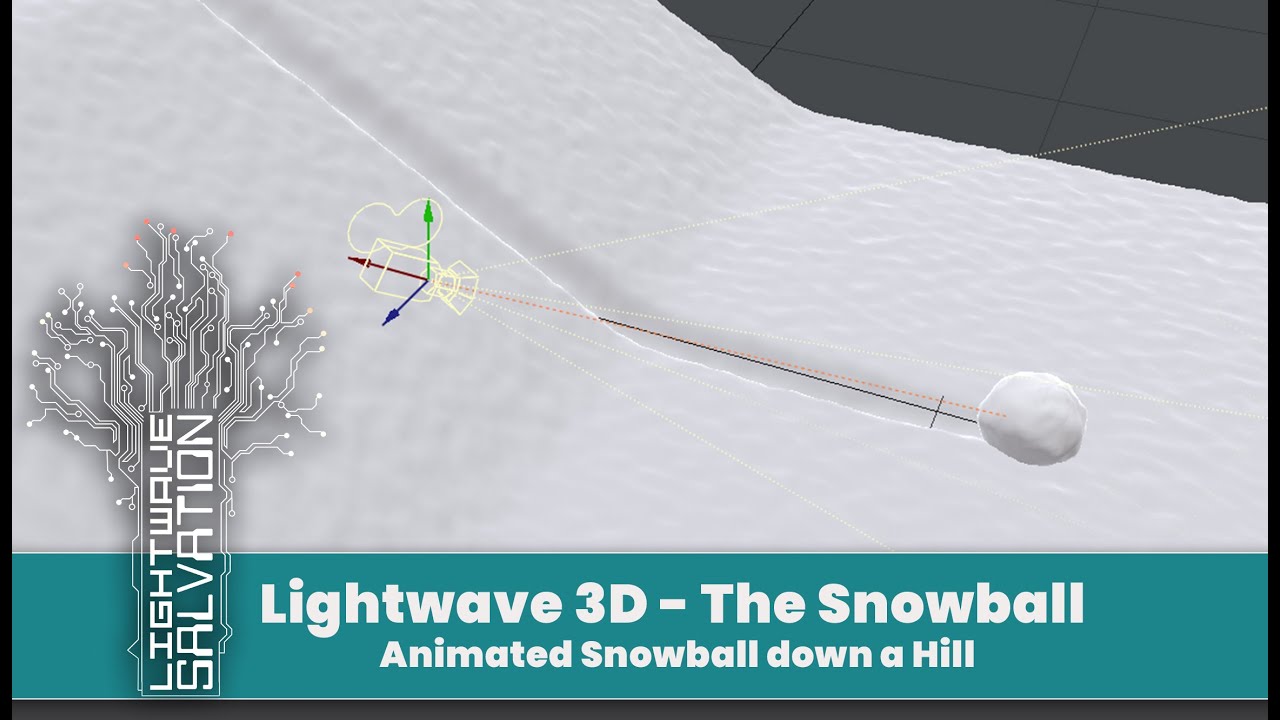 Lightwave 3D - Animating a Snowball down a hill