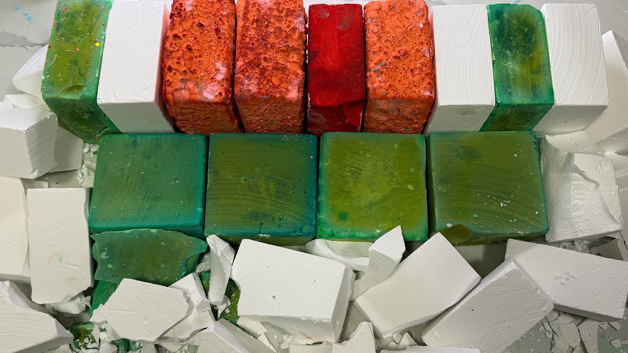 Soft Blocks ASMR-Dyed Pasted And Fresh Blocks 🙂| 