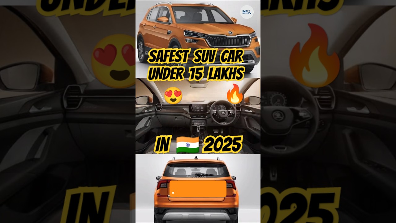 Top 5 Safest SUV Cars 🚘 Under 15 Lakhs In 🇮🇳 2025 😍 #shorts #car #suv #suvcars #safestcars