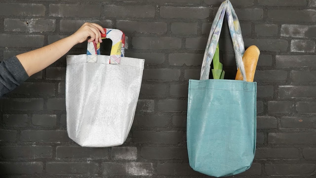 Make a durable tote bag from shitty plastic bags #preciousplastic