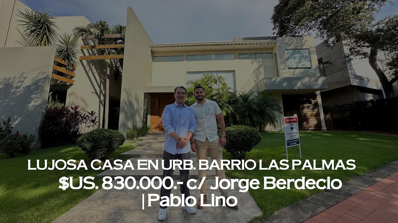 LUJOSA CASA EN URB. BARRIO LAS PALMAS $us. 830.000.- | Pablo Lino c/ Jorge Berdecio.