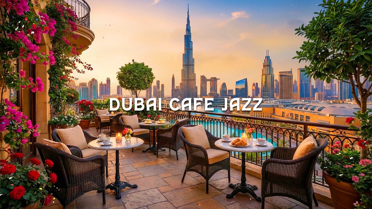 Dubai Morning Jazz  🏙☕ Cozy Balcony Café Ambience & Sweet Jazz Music for Study, Work, Focus