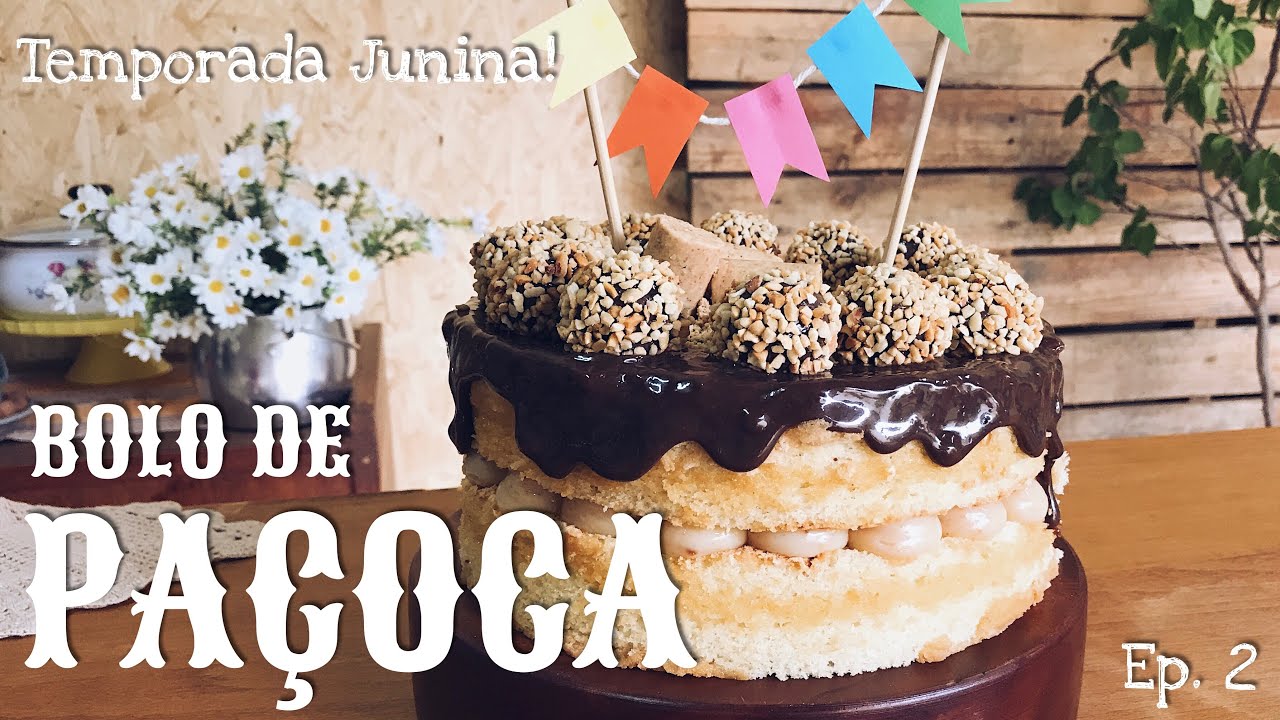 BOLO DE PAÇOCA RECHEADO! NAKED CAKE/ BOLO PELADO | FESTA JUNINA | LUCAS ALENCAR Receita 15