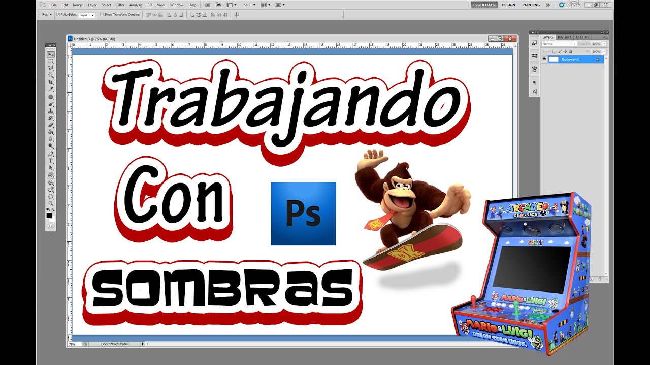 Maquinas Arcade, Bartop Trabajando Con Photoshop  ****Sombras****