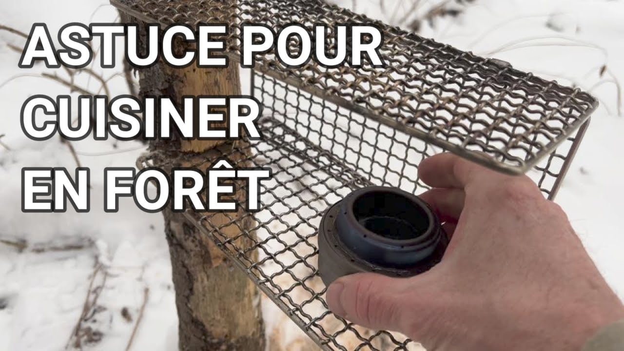 Astuce pour cuisiner en forêt sans faire de feu au sol et en restant au sec.