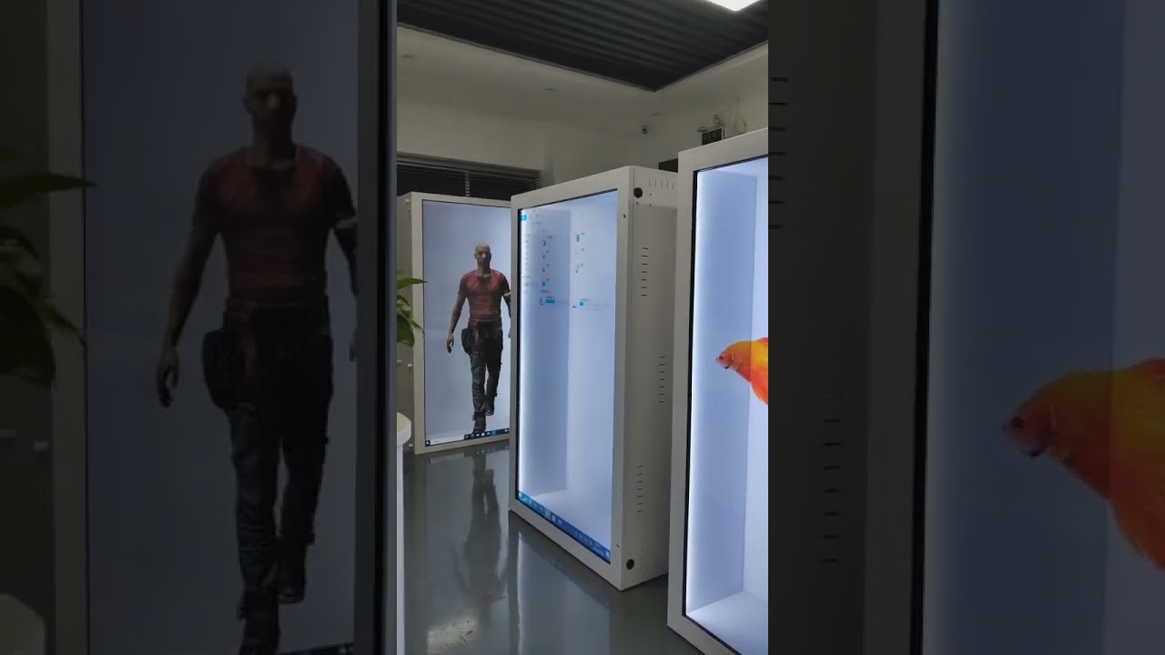 Transparent LCD display cabinet
