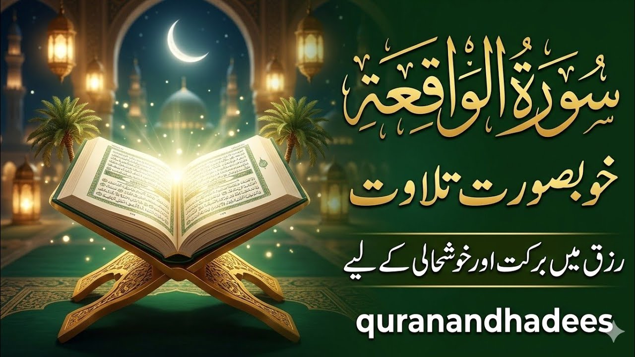 Surah Waqiah Daily | Solution for All Financial Problems | Heart Touching Voice | quranandhadees