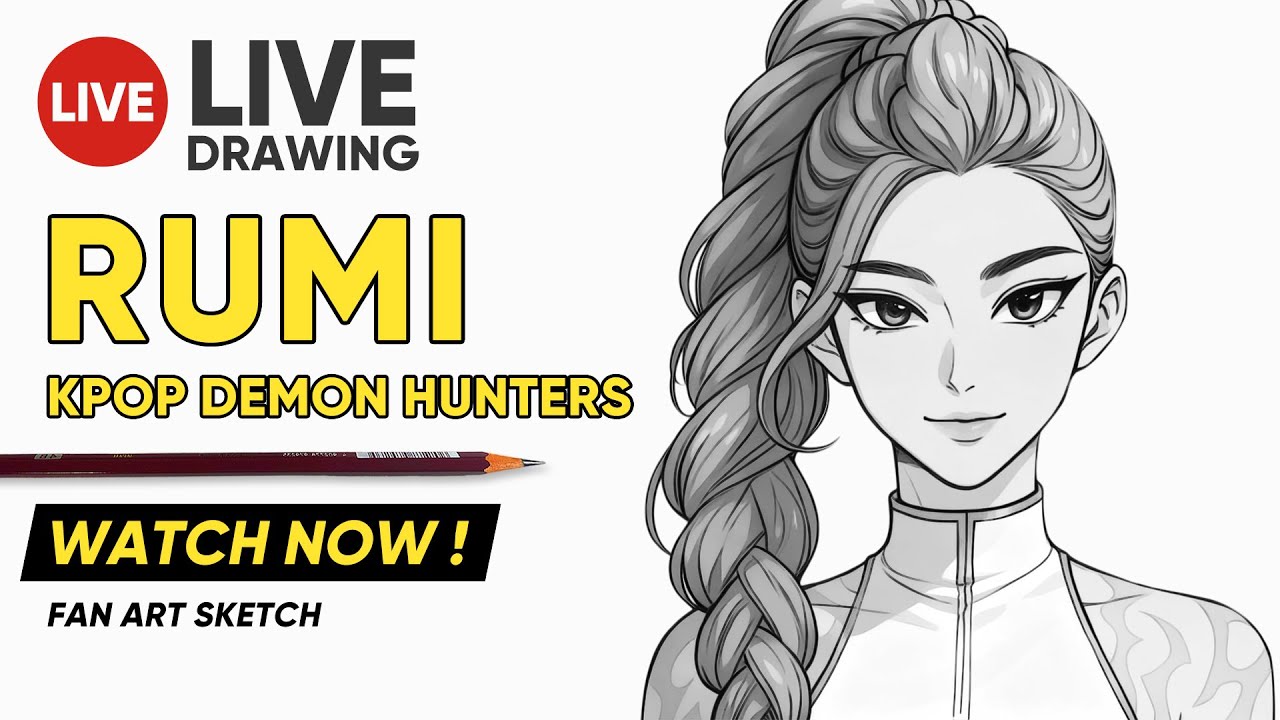 How to Draw RUMI Step by Step || KPOP Demon Hunters Character Drawing