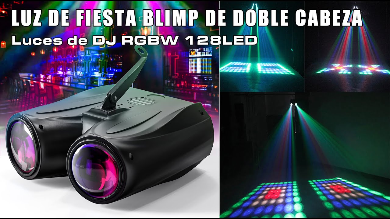 Luces de Escenario DJ 20 W Luz de Proyector de 128 Leds Patr&oacute;n RGB (luz de fiesta de doble cabeza)