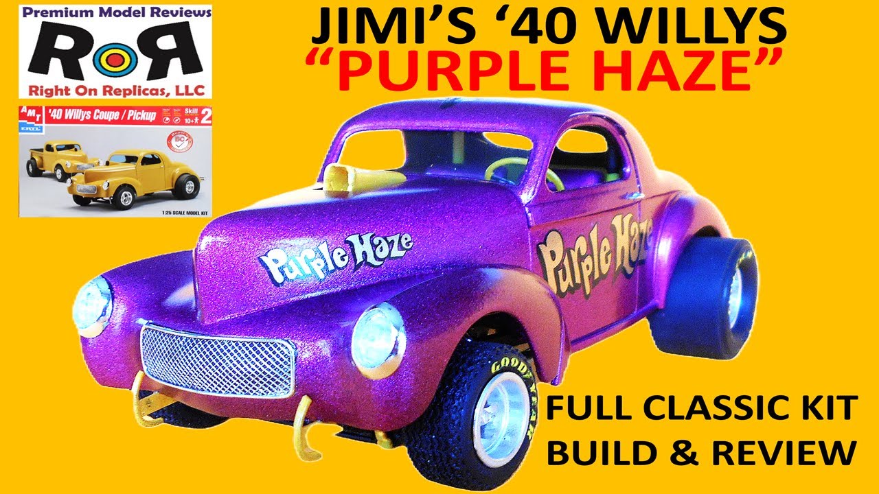 1940 Willys (Purple Haze) Gasser 1-25 Scale AMT #31221 -Full Kit Build & Review