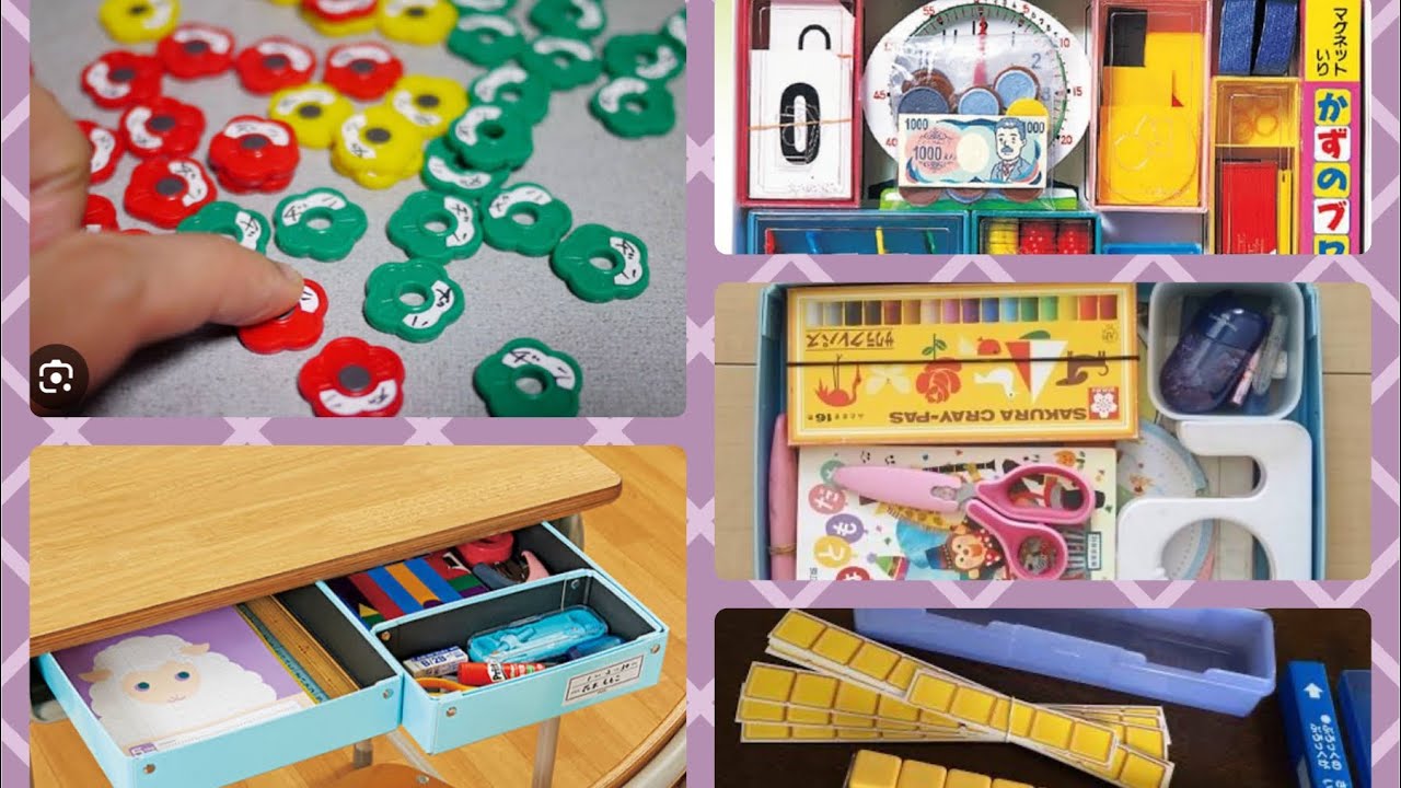 小学校1年生算数🧮セット名前シール付け||小学校1年生ランドセル整理方||お道具箱入れバッグ 作り方|| Housewife Daily Life Japan Vlog #youtubevideos