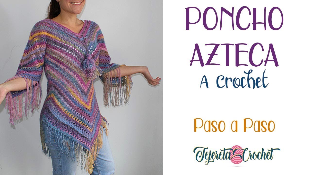 Poncho Azteca a Crochet paso a paso