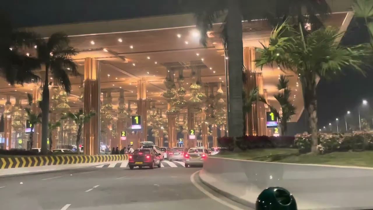 Driving into Amazing Terminal 2 of Bangalore airport