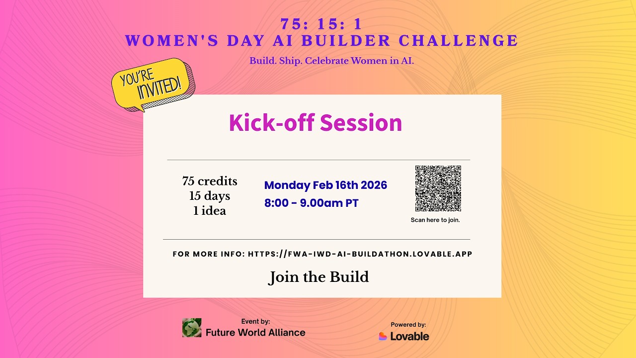 75:15:1 Women’s Day AI Builder Challenge- Kickoff session