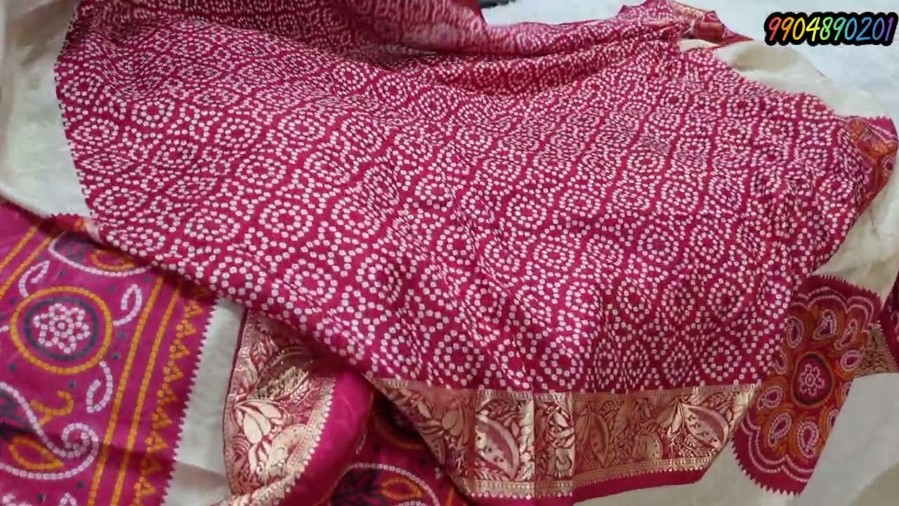 Jekard silk bandhani saree | latest designer bandhani saree  | traditional bandhani saree 