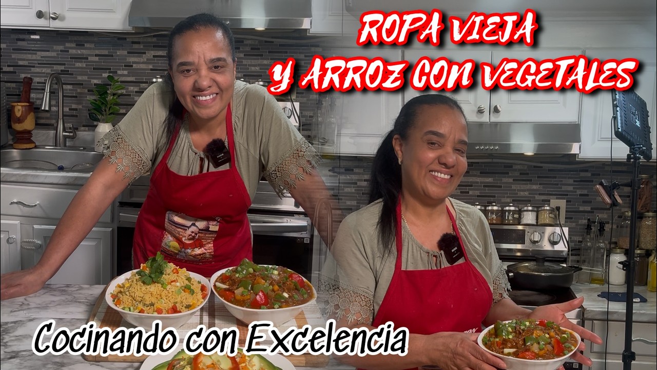 Ropa Vieja Dominicana con Arroz con Vegetales | Receta Casera Fácil y Deliciosa