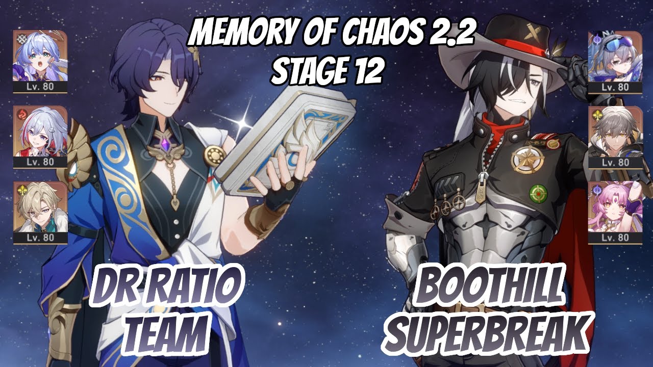 Dr. Ratio Team & Boothill Team w/ SW Memory of Chaos Stage 12 (3 Stars) | Honkai Star Rail
