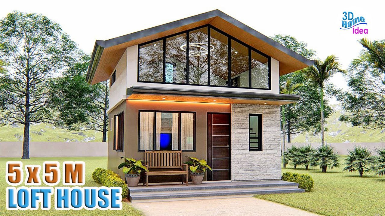 SMALL HOUSE DESIGN | 5 X 5 Meters Loft House Design | Pinoy house
