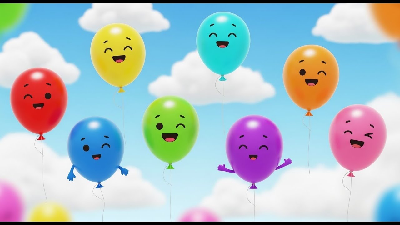 Ocho Pequeños Globos de Juguete Drift Drift | Canciones de Colores y Rimas para Volar