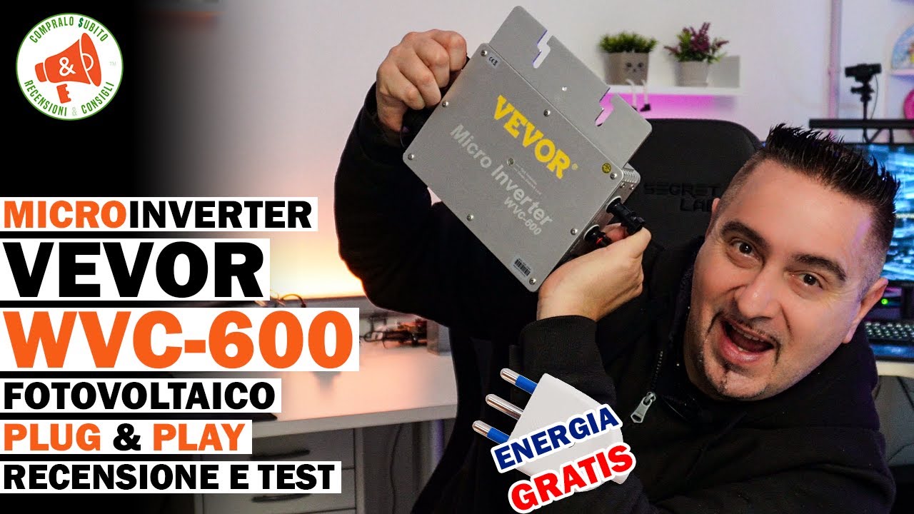 Energia GRATIS con Micro Inverter VEVOR WVC-600 Fotovoltaico Plug and Play #vevor #fotovoltaico
