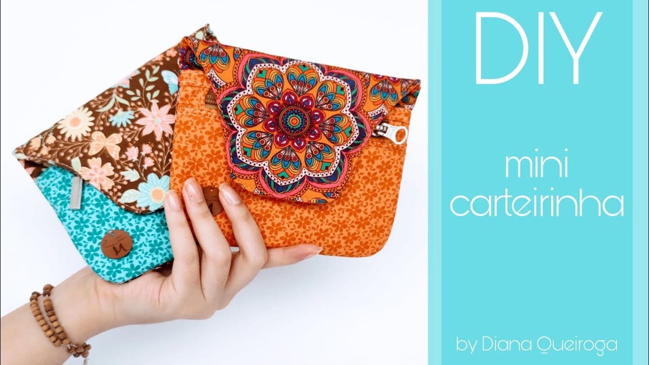 Passo a passo Mini carteirinha. Mini Wallet #costuracriativa #carteiradetecido