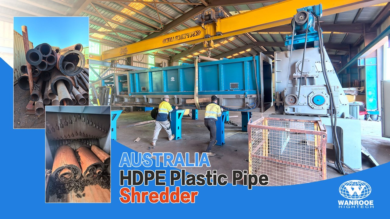 Large-Diameter HDPE Pipe Shredding Machine丨Industrial Horizontal Big Plastic Shredder Equipment