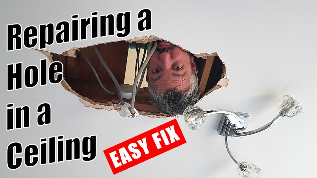 How to repair a hole in the ceiling - Repairing a Plasterboard Ceiling / Drywall Ceiling