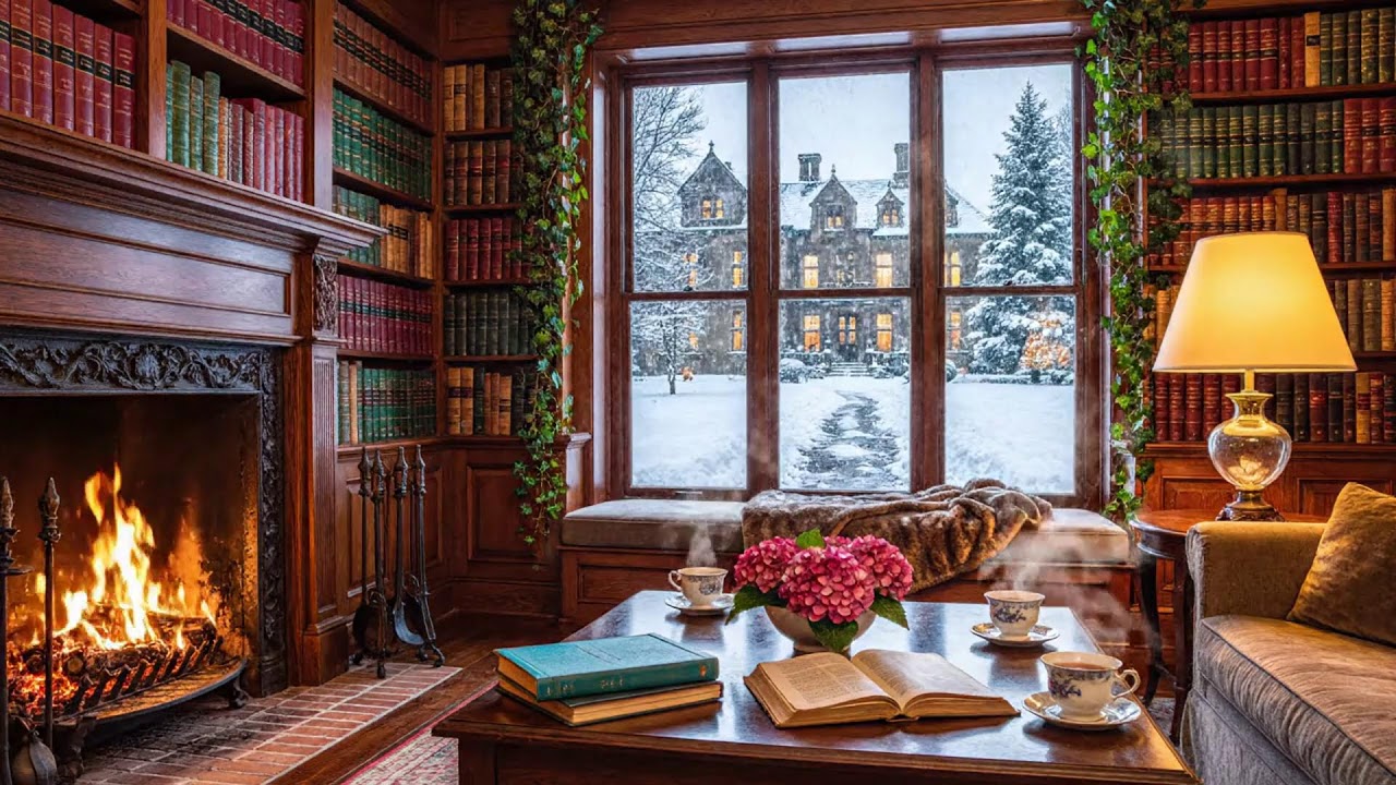 Good Mood Winter Jazz Piano 🎹 Cozy Coffee Shop & Fireplace Sounds
