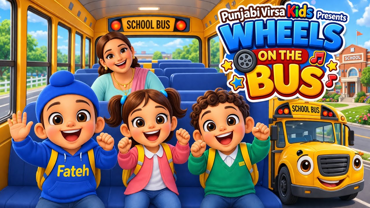 NAWI KALOL FUN 🤪 || Wheels on the Bus Punjabi Version || ਬੱਸ ਦੇ ਪਹੀਏ ਗੋਲ ਗੋਲ||Punjabi Virsa Kids