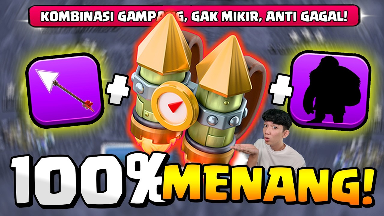 Kombinasi Ransel Roket Anti Gagal, Termudah & Semua Base 100% Rata! CoC