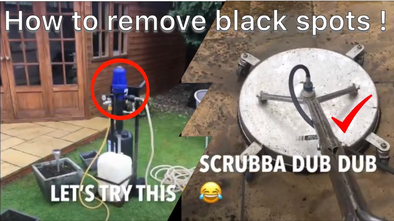 How to remove black spots from a patio?