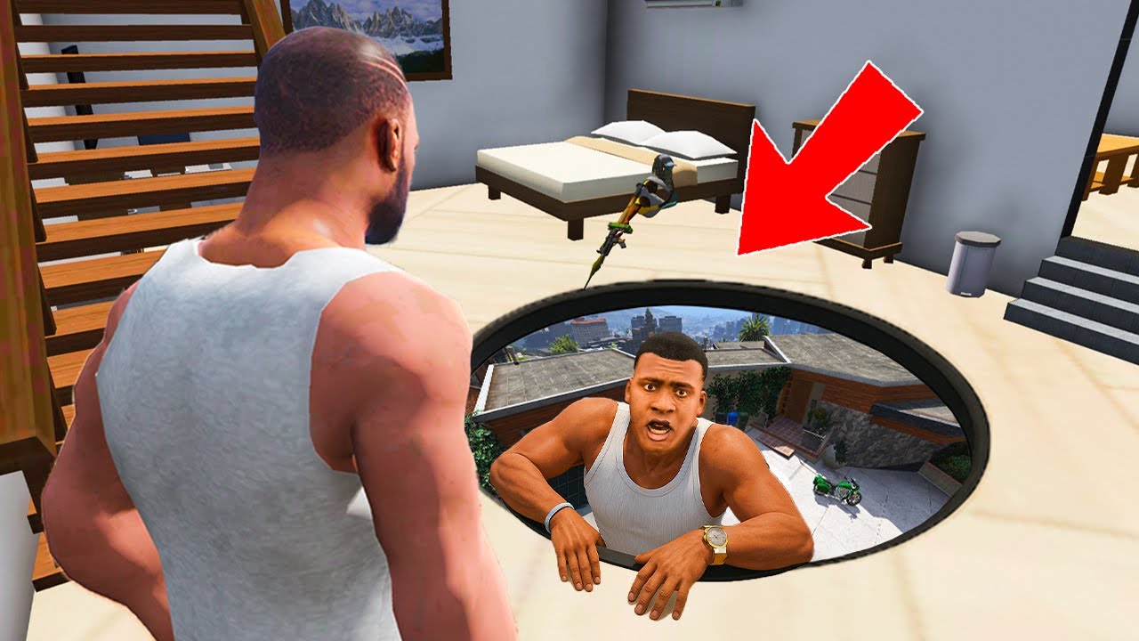 Franklin FOUND Secret Base to GTA 5 in INDIAN BIKE DRIVING 3D CITY!