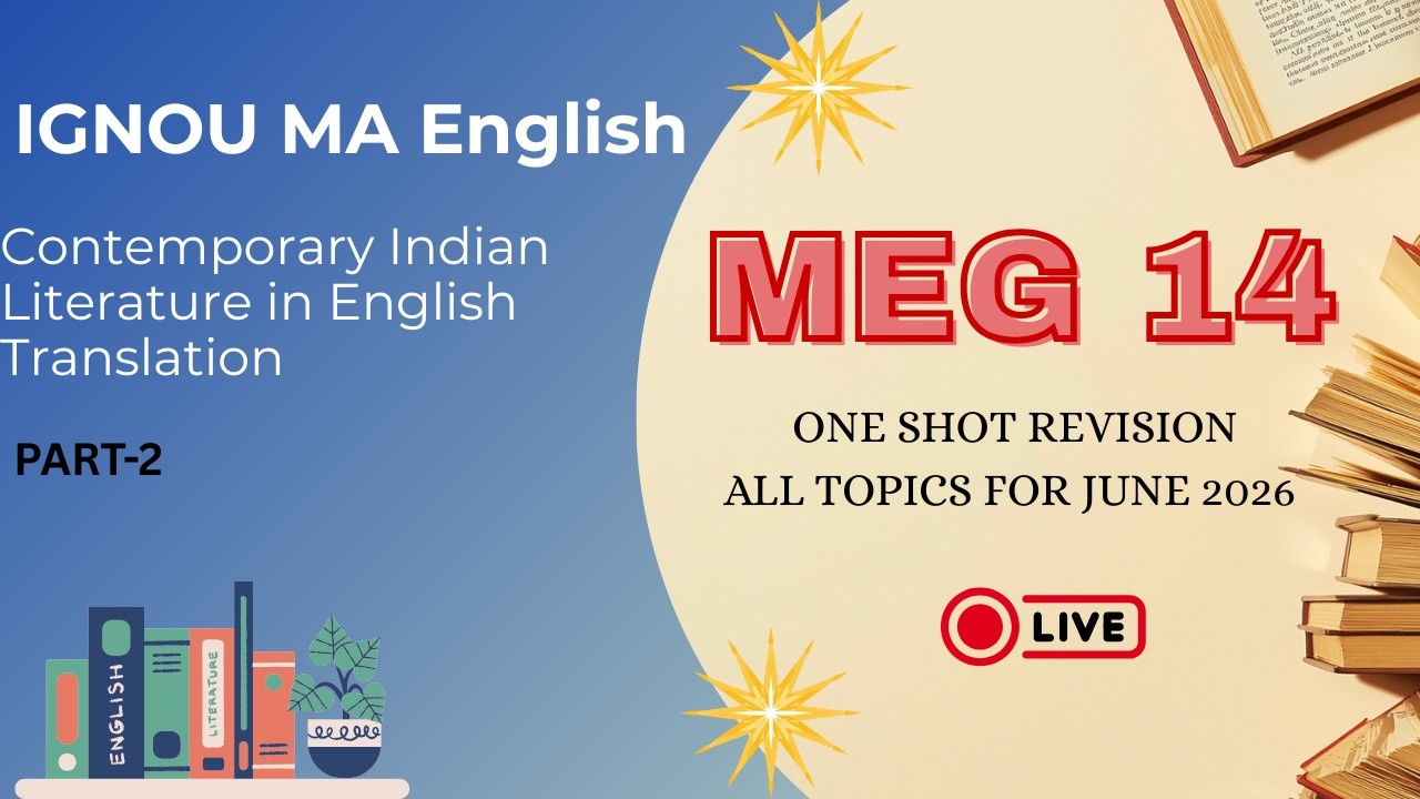 MEG 14 Contemporary Indian Literature in English Translation | MEG 14 JUNE 2026 IMPORTANT QUESTIONS
