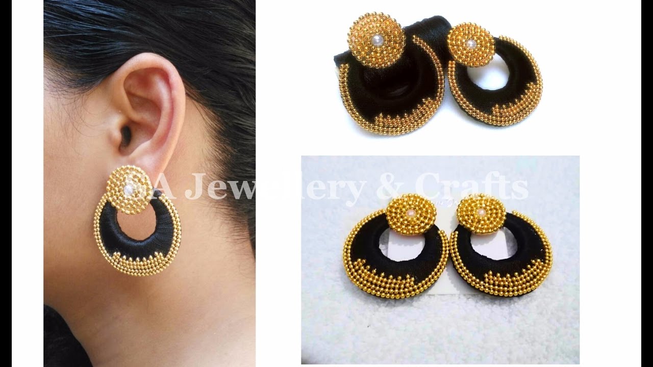 Designer Silk Thread Chandbali Earrings | DIY | Tutorial