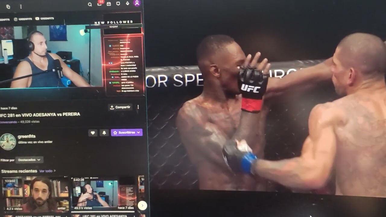 tío Green fits, su reacción al 5to asalto #UFC281 Adesanya vs Pereira. No lo supero