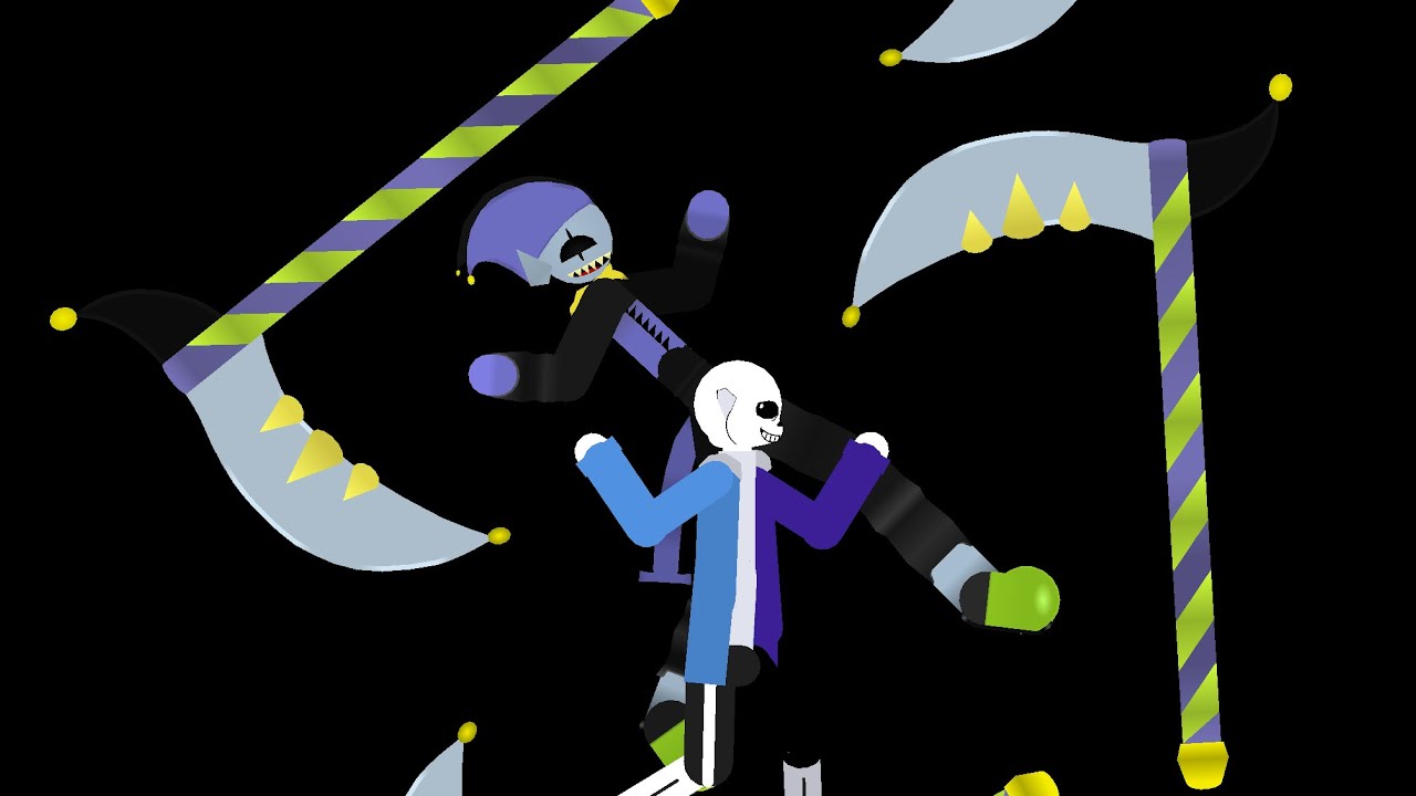 Jevil vs Sans (Stick nodes Deltarune Animation)