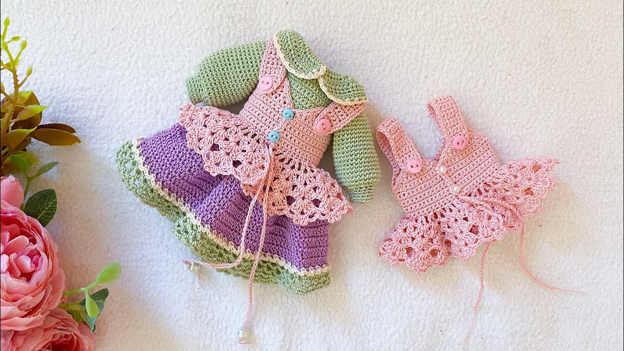 Doll jumper skirt crochet tutorial ( Doll outfit )