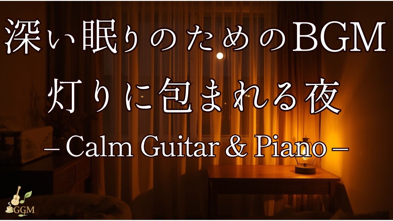 【睡眠用BGM】深い眠りのためのBGM｜静かなギターとピアノ｜灯りに包まれる夜🌙