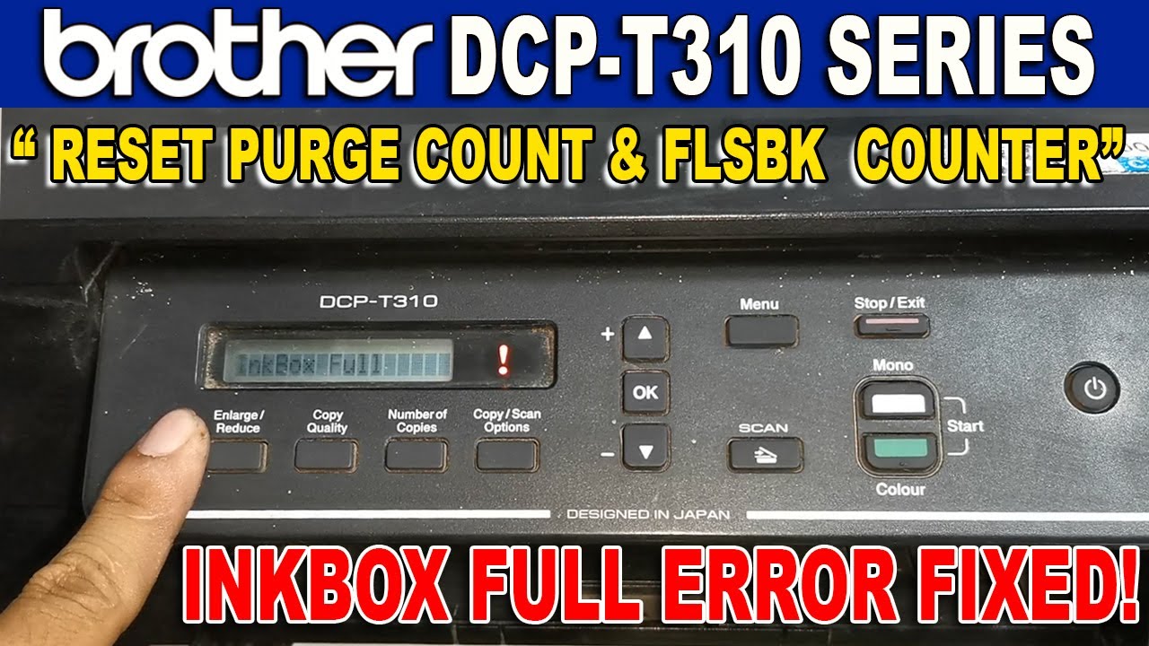How to Reset Brother DCP-T310 Series Printer - InkBox Full Error Resolved.