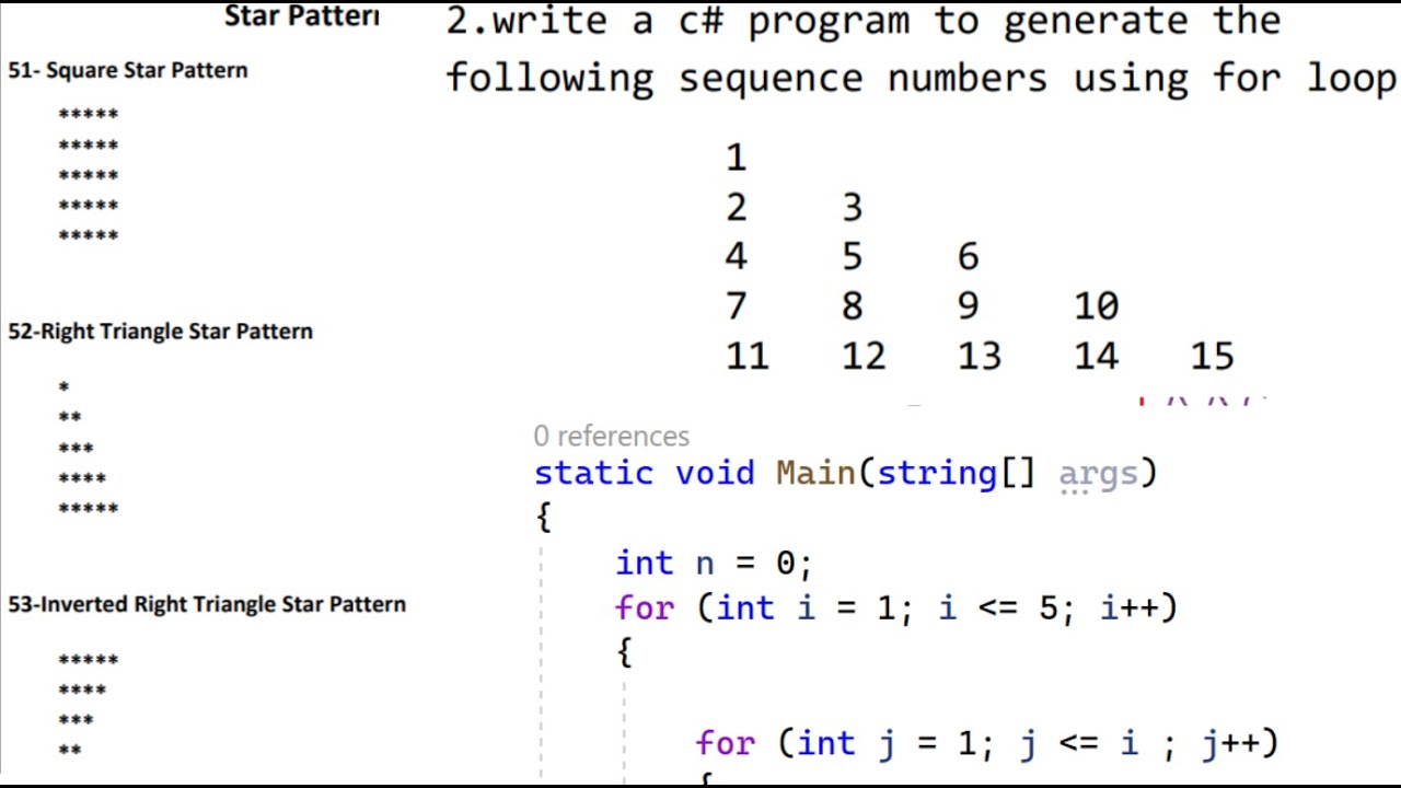 مسائل النجوم Nested for loop #c